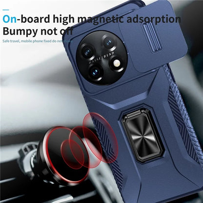 For OnePlus 11 5G Case TPU+PC Ring Kickstand Lens Lid Phone Cover