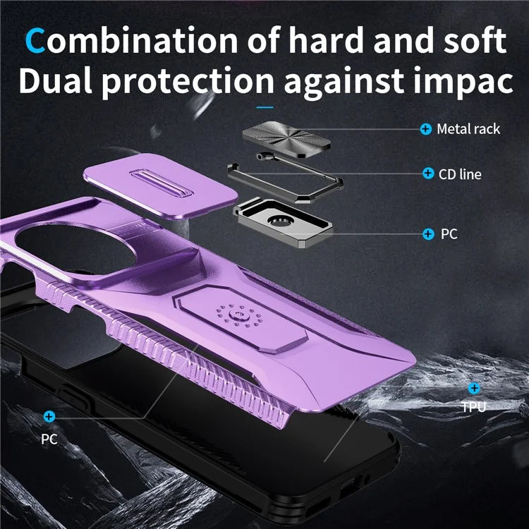 For OnePlus 11 5G Case TPU+PC Ring Kickstand Lens Lid Phone Cover