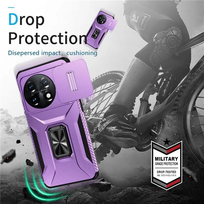 For OnePlus 11 5G Case TPU+PC Ring Kickstand Lens Lid Phone Cover