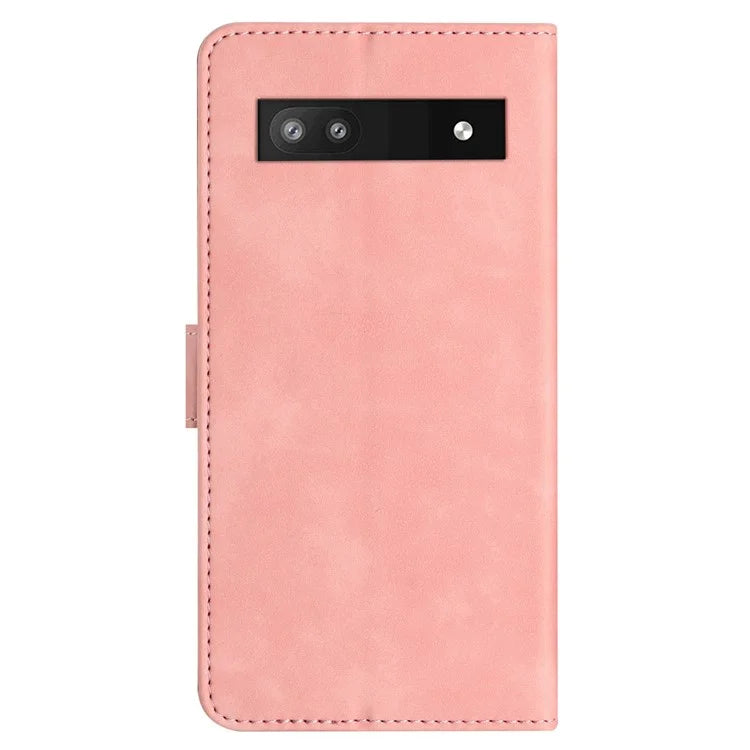 For Google Pixel 8a Case Anti-Scratch Phone Shell Imprinted Leather Wallet Stand Cover