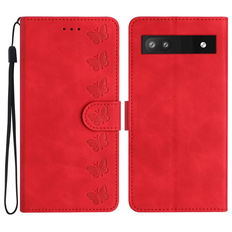For Google Pixel 8a Case Anti-Scratch Phone Shell Imprinted Leather Wallet Stand Cover