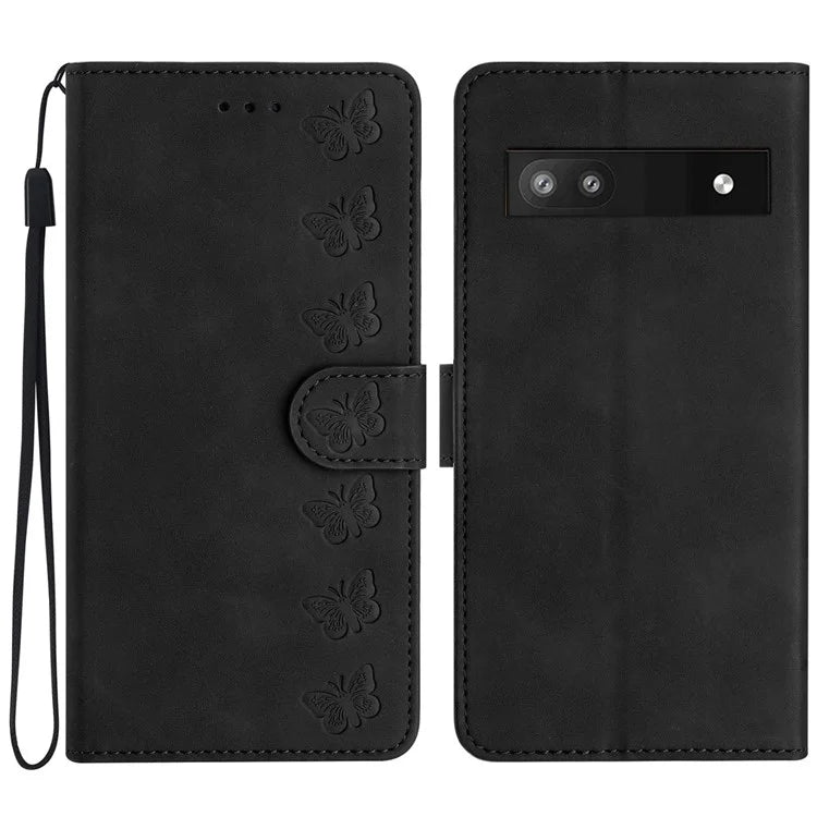 For Google Pixel 8a Case Anti-Scratch Phone Shell Imprinted Leather Wallet Stand Cover