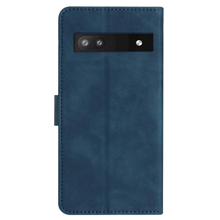 For Google Pixel 8a Case Anti-Scratch Phone Shell Imprinted Leather Wallet Stand Cover