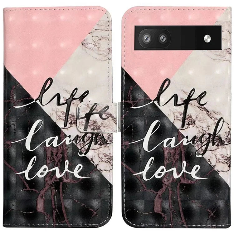 For Google Pixel 8a Mobile Phone Case 3D Pattern Printing Leather Cover