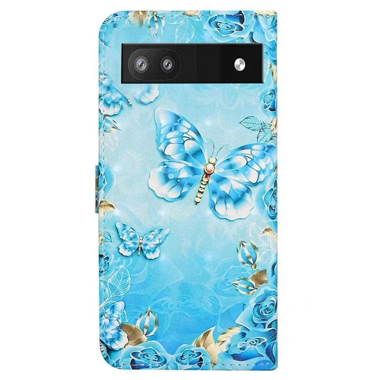 For Google Pixel 8a Mobile Phone Case 3D Pattern Printing Leather Cover