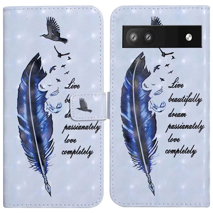 For Google Pixel 8a Mobile Phone Case 3D Pattern Printing Leather Cover