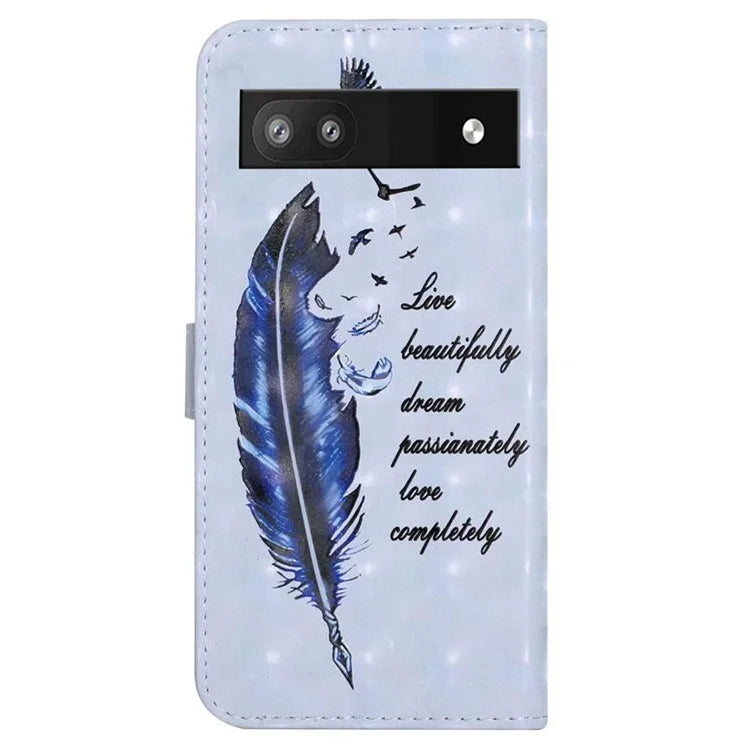 For Google Pixel 8a Mobile Phone Case 3D Pattern Printing Leather Cover