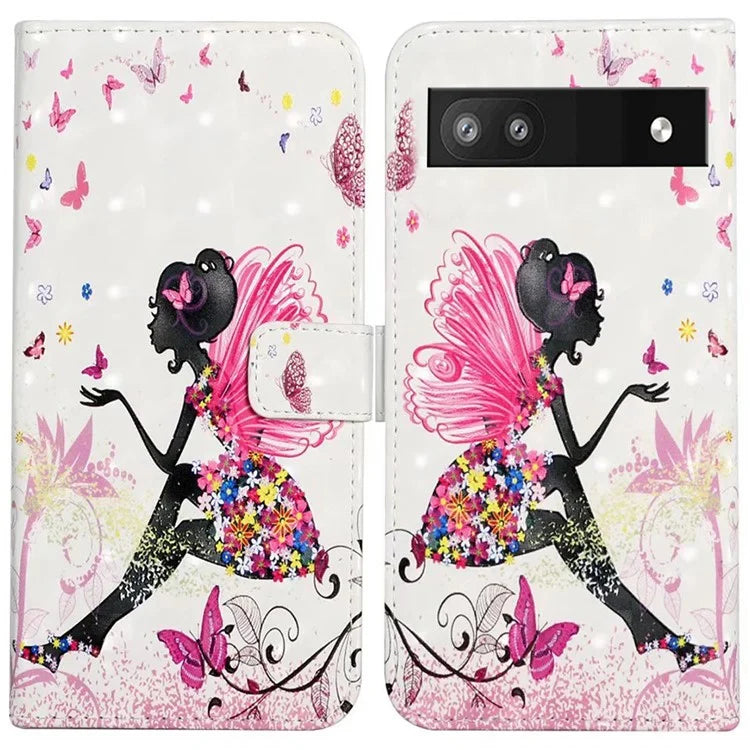 For Google Pixel 8a Mobile Phone Case 3D Pattern Printing Leather Cover