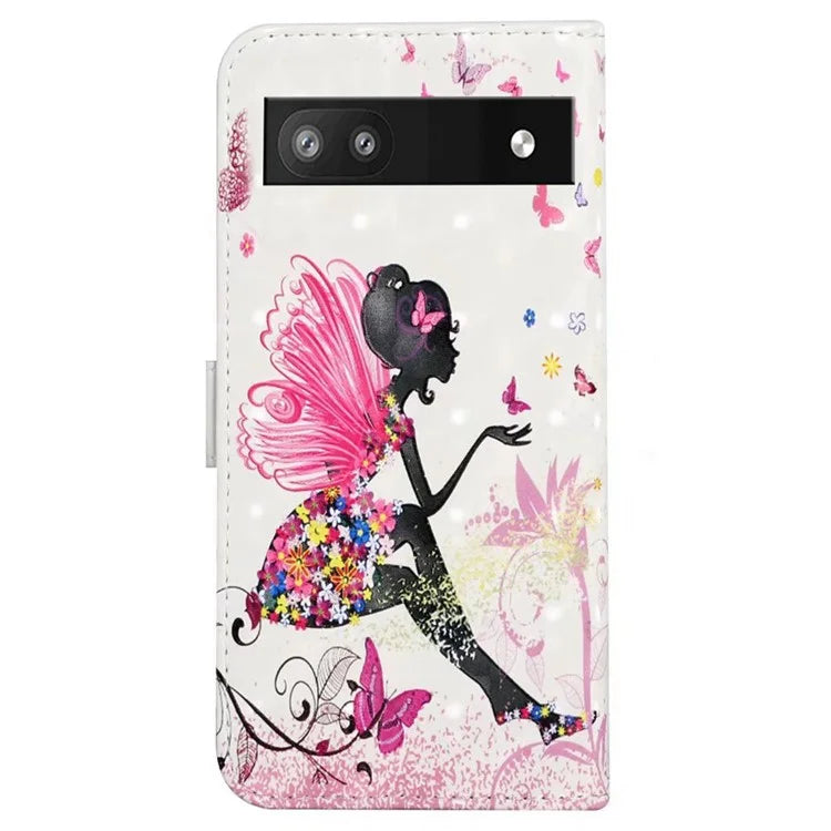 For Google Pixel 8a Mobile Phone Case 3D Pattern Printing Leather Cover