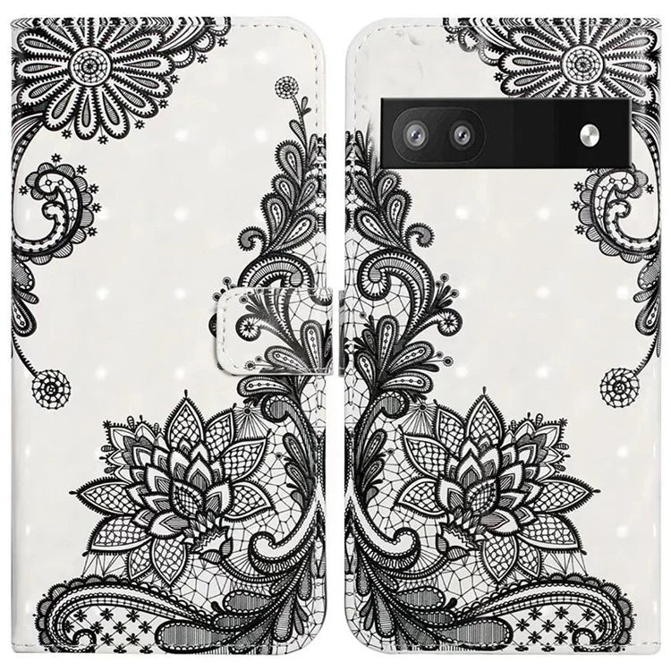 For Google Pixel 8a Mobile Phone Case 3D Pattern Printing Leather Cover