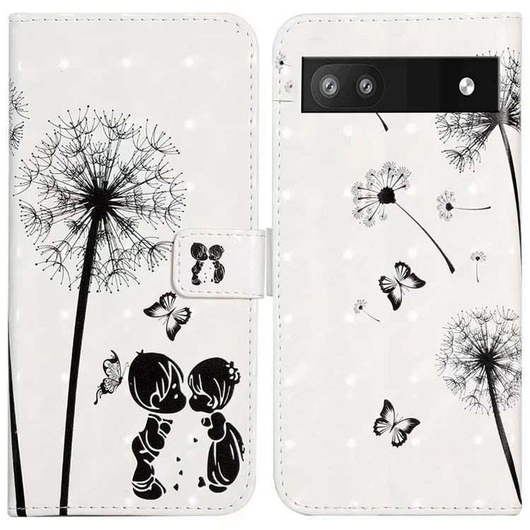 For Google Pixel 8a Mobile Phone Case 3D Pattern Printing Leather Cover