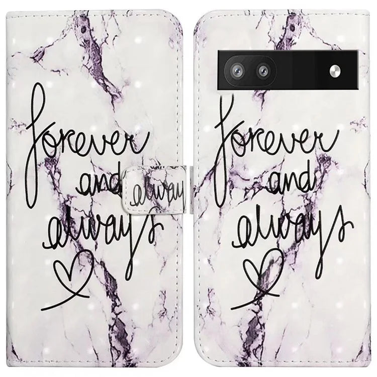 For Google Pixel 8a Mobile Phone Case 3D Pattern Printing Leather Cover