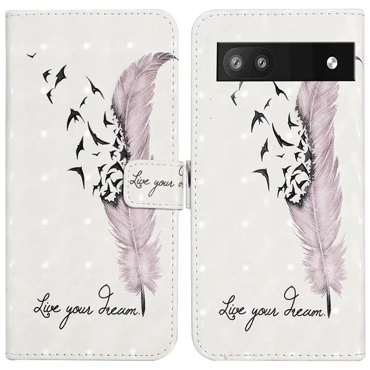 For Google Pixel 8a Mobile Phone Case 3D Pattern Printing Leather Cover