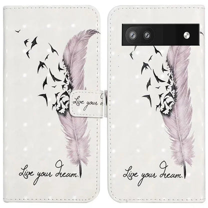 For Google Pixel 8a Mobile Phone Case 3D Pattern Printing Leather Cover
