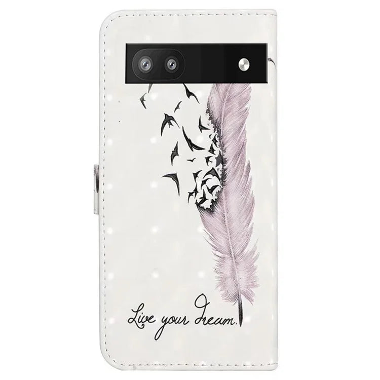 For Google Pixel 8a Mobile Phone Case 3D Pattern Printing Leather Cover