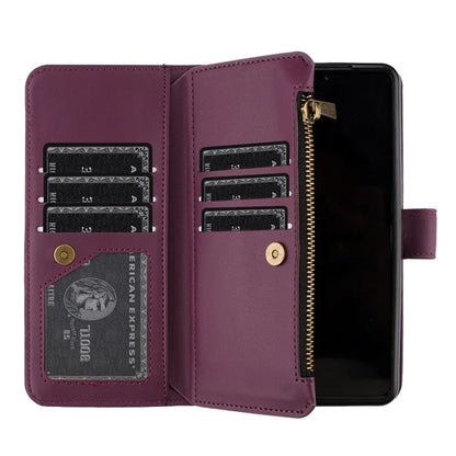 BINFEN COLOR For Samsung Galaxy Z Fold6 5G Case Zipper PU Leather Wallet Phone Cover