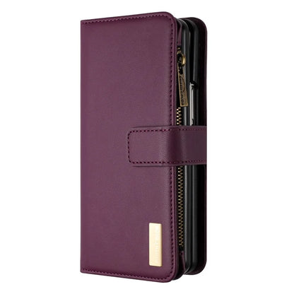 BINFEN COLOR For Samsung Galaxy Z Fold6 5G Case Zipper PU Leather Wallet Phone Cover