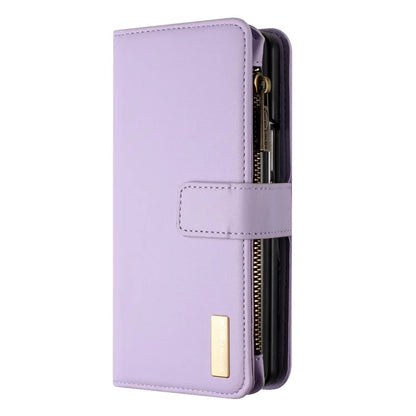 BINFEN COLOR For Samsung Galaxy Z Fold6 5G Case Zipper PU Leather Wallet Phone Cover