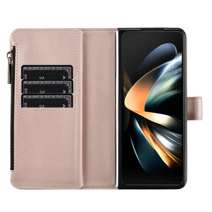 BINFEN COLOR For Samsung Galaxy Z Fold6 5G Case Zipper PU Leather Wallet Phone Cover