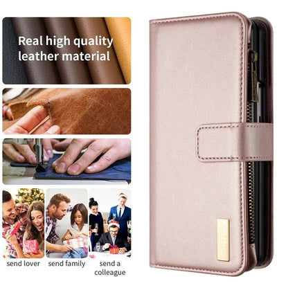 BINFEN COLOR For Samsung Galaxy Z Fold6 5G Case Zipper PU Leather Wallet Phone Cover
