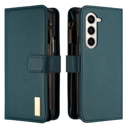 BINFEN COLOR For Samsung Galaxy Z Fold6 5G Case Zipper PU Leather Wallet Phone Cover