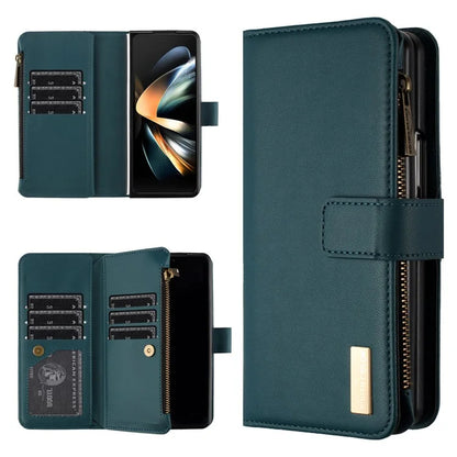 BINFEN COLOR For Samsung Galaxy Z Fold6 5G Case Zipper PU Leather Wallet Phone Cover
