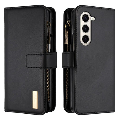BINFEN COLOR For Samsung Galaxy Z Fold6 5G Case Zipper PU Leather Wallet Phone Cover