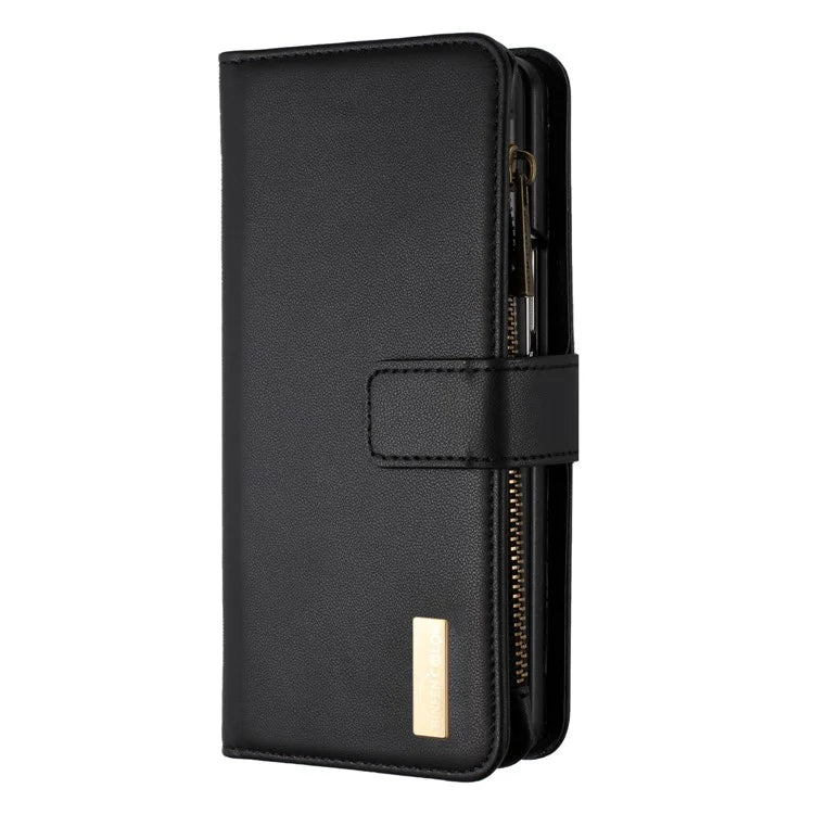 BINFEN COLOR For Samsung Galaxy Z Fold6 5G Case Zipper PU Leather Wallet Phone Cover
