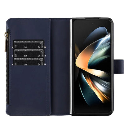 BINFEN COLOR For Samsung Galaxy Z Fold6 5G Case Zipper PU Leather Wallet Phone Cover