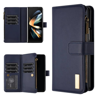 BINFEN COLOR For Samsung Galaxy Z Fold6 5G Case Zipper PU Leather Wallet Phone Cover