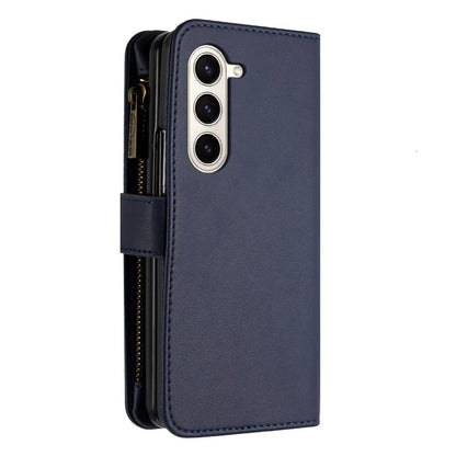 BINFEN COLOR For Samsung Galaxy Z Fold6 5G Case Zipper PU Leather Wallet Phone Cover