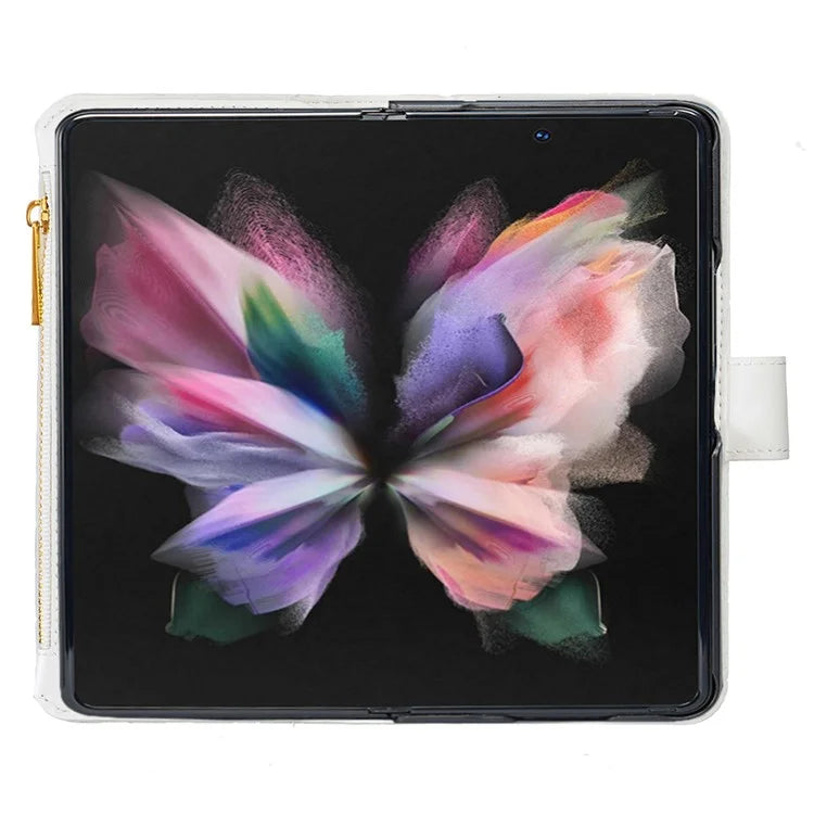 BINFEN COLOR For Samsung Galaxy Z Fold6 5G Case PU Leather Zipper Pocket Phone Cover