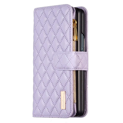 BINFEN COLOR For Samsung Galaxy Z Fold6 5G Case PU Leather Zipper Pocket Phone Cover