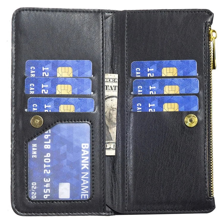 BINFEN COLOR For Samsung Galaxy Z Fold6 5G Case PU Leather Zipper Pocket Phone Cover