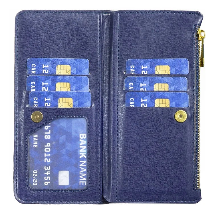 BINFEN COLOR For Samsung Galaxy Z Fold6 5G Case PU Leather Zipper Pocket Phone Cover