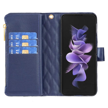 BINFEN COLOR For Samsung Galaxy Z Fold6 5G Case PU Leather Zipper Pocket Phone Cover