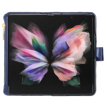 BINFEN COLOR For Samsung Galaxy Z Fold6 5G Case PU Leather Zipper Pocket Phone Cover