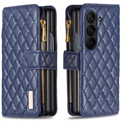 BINFEN COLOR For Samsung Galaxy Z Fold6 5G Case PU Leather Zipper Pocket Phone Cover