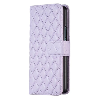 BINFEN COLOR For Samsung Galaxy Z Fold6 5G Case Rhombus Wallet PU Leather Phone Cover