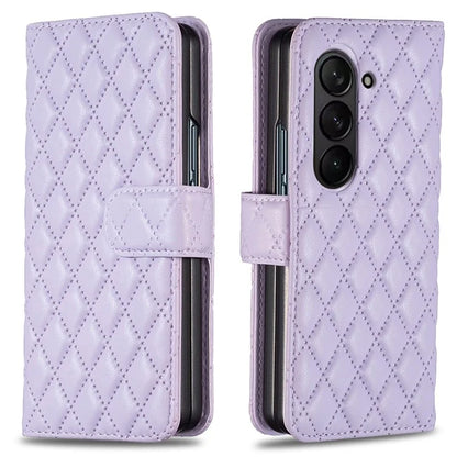 BINFEN COLOR For Samsung Galaxy Z Fold6 5G Case Rhombus Wallet PU Leather Phone Cover