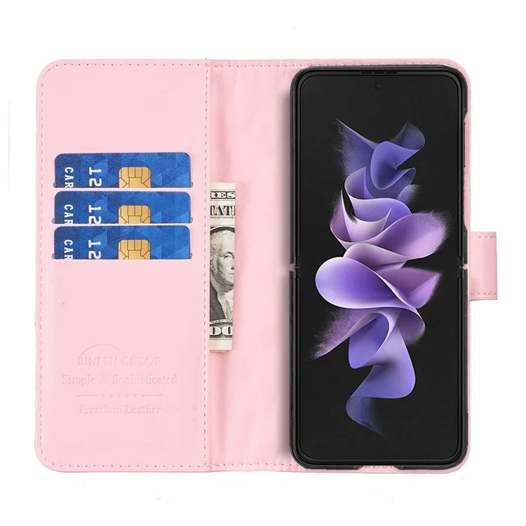 BINFEN COLOR For Samsung Galaxy Z Fold6 5G Case Rhombus Wallet PU Leather Phone Cover