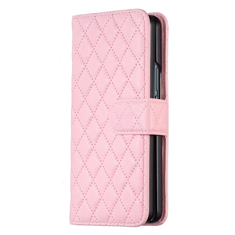BINFEN COLOR For Samsung Galaxy Z Fold6 5G Case Rhombus Wallet PU Leather Phone Cover