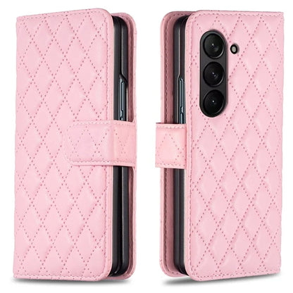 BINFEN COLOR For Samsung Galaxy Z Fold6 5G Case Rhombus Wallet PU Leather Phone Cover