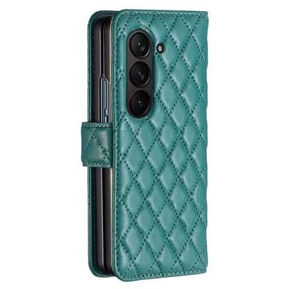 BINFEN COLOR For Samsung Galaxy Z Fold6 5G Case Rhombus Wallet PU Leather Phone Cover