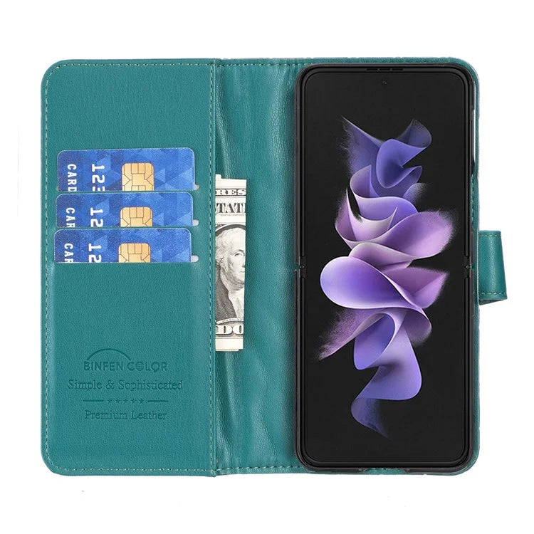 BINFEN COLOR For Samsung Galaxy Z Fold6 5G Case Rhombus Wallet PU Leather Phone Cover