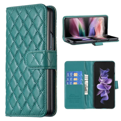 BINFEN COLOR For Samsung Galaxy Z Fold6 5G Case Rhombus Wallet PU Leather Phone Cover