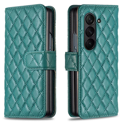 BINFEN COLOR For Samsung Galaxy Z Fold6 5G Case Rhombus Wallet PU Leather Phone Cover