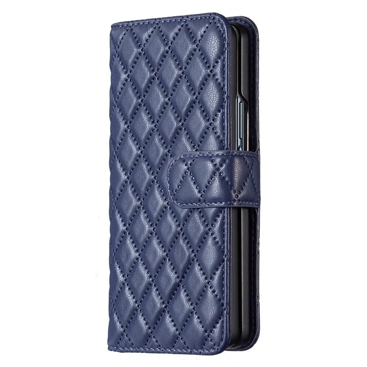 BINFEN COLOR For Samsung Galaxy Z Fold6 5G Case Rhombus Wallet PU Leather Phone Cover