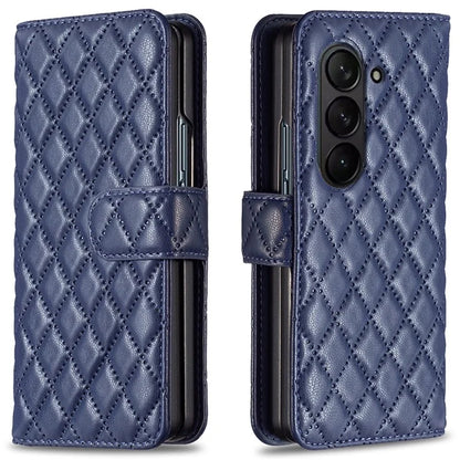 BINFEN COLOR For Samsung Galaxy Z Fold6 5G Case Rhombus Wallet PU Leather Phone Cover