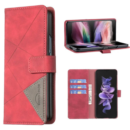 BINFEN COLOR BF05 For Samsung Galaxy Z Fold6 5G Case PU Leather Geometric Phone Cover